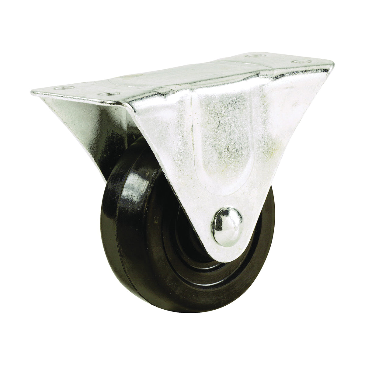 Shepherd Hardware 9490 Rigid Caster, 1-1/2 in Dia Wheel, 5/8 in W Wheel, Rubber Wheel, 40 lb