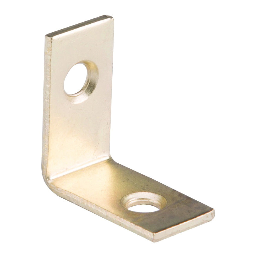 Prosource CB-S01-C4PS Corner Brace, 1 in L, 1 in W, 1/2 in H, Steel, Bright Brass, 1.8 mm Thick Material