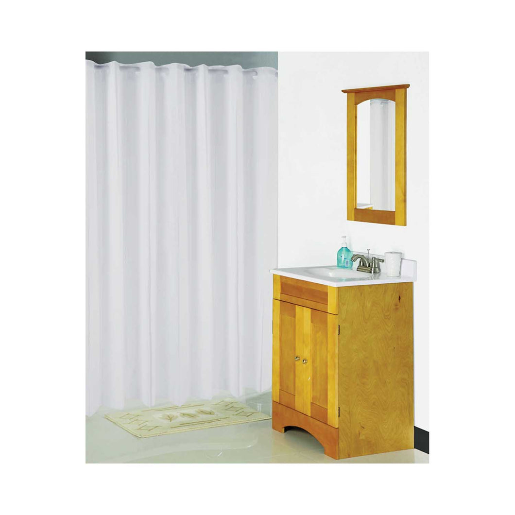 Simple Spaces XG-02-WH Hookless Shower Curtain, Vinyl