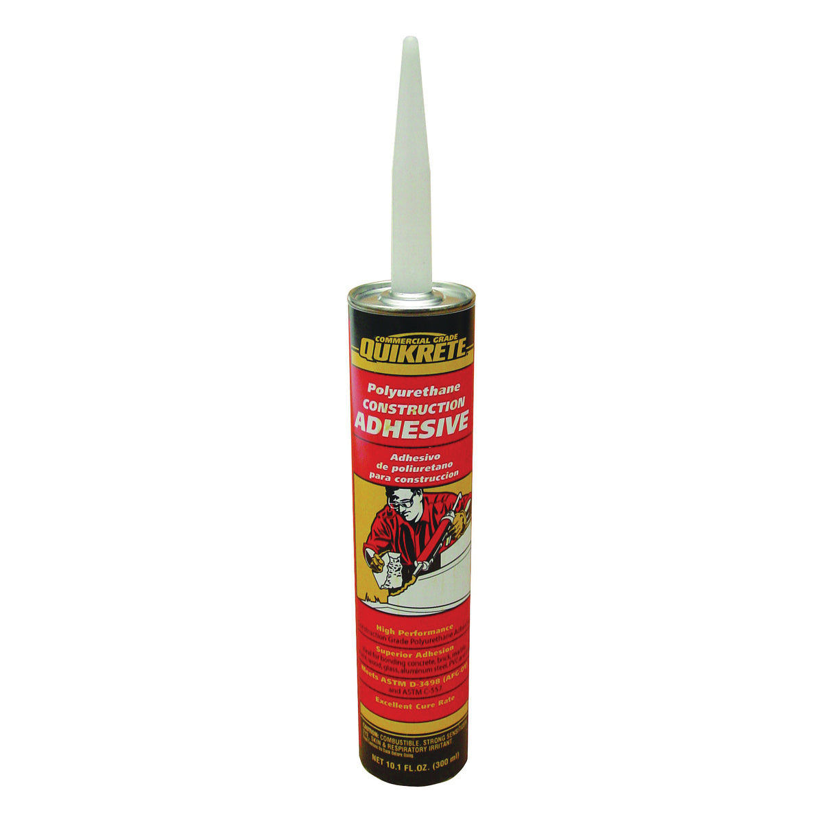 Quikrete 9902-10 Construction Adhesive, Gray, 10.1 oz Caulk Tube