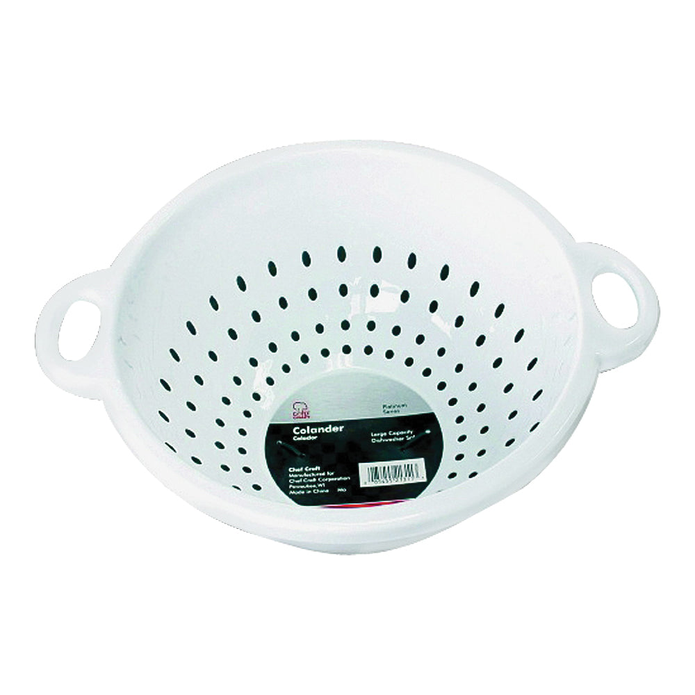 CHEF CRAFT 21311 Colander, 5 qt Capacity, Plastic, 11 in Dia, Plastic Handle