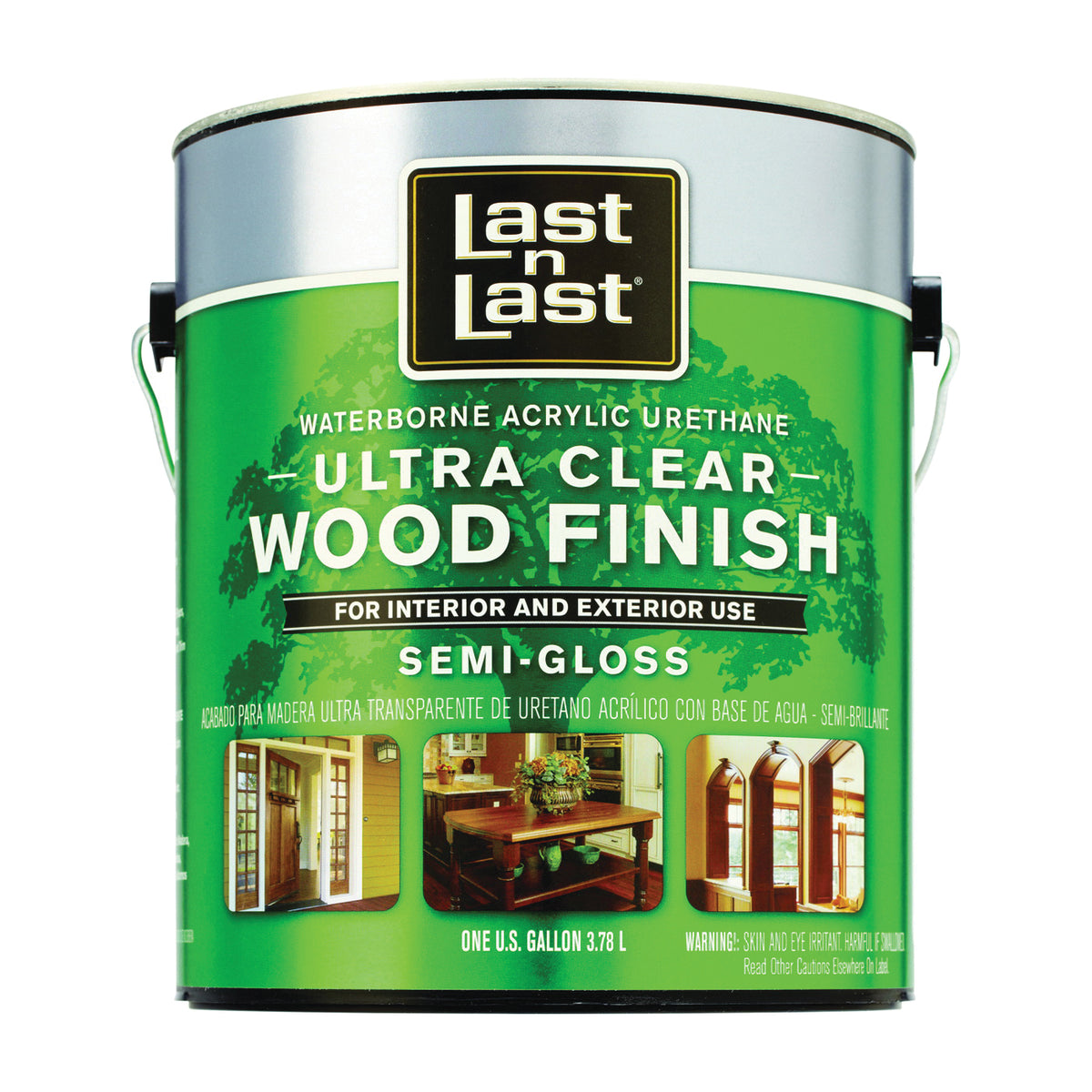 Last n Last 14001 Ultra Clear Wood Finish, Semi-Gloss, Liquid, Ultra Clear, 1 gal, Can