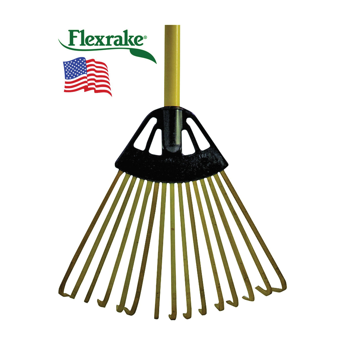 Flexrake CFP10 Leaf Rake, Bamboo Tine, Hardwood Handle, 36 in L Handle
