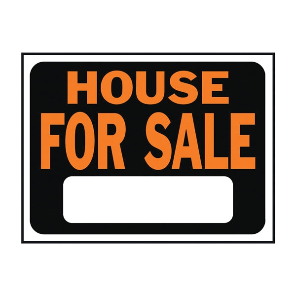 HY-KO Hy-Glo Series 3004 Identification Sign, House For Sale, Fluorescent Orange Legend, Plastic