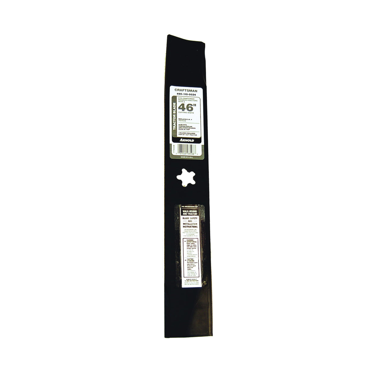 ARNOLD 490-110-0024 Lawn Mower Blade, 15-9/16 in L