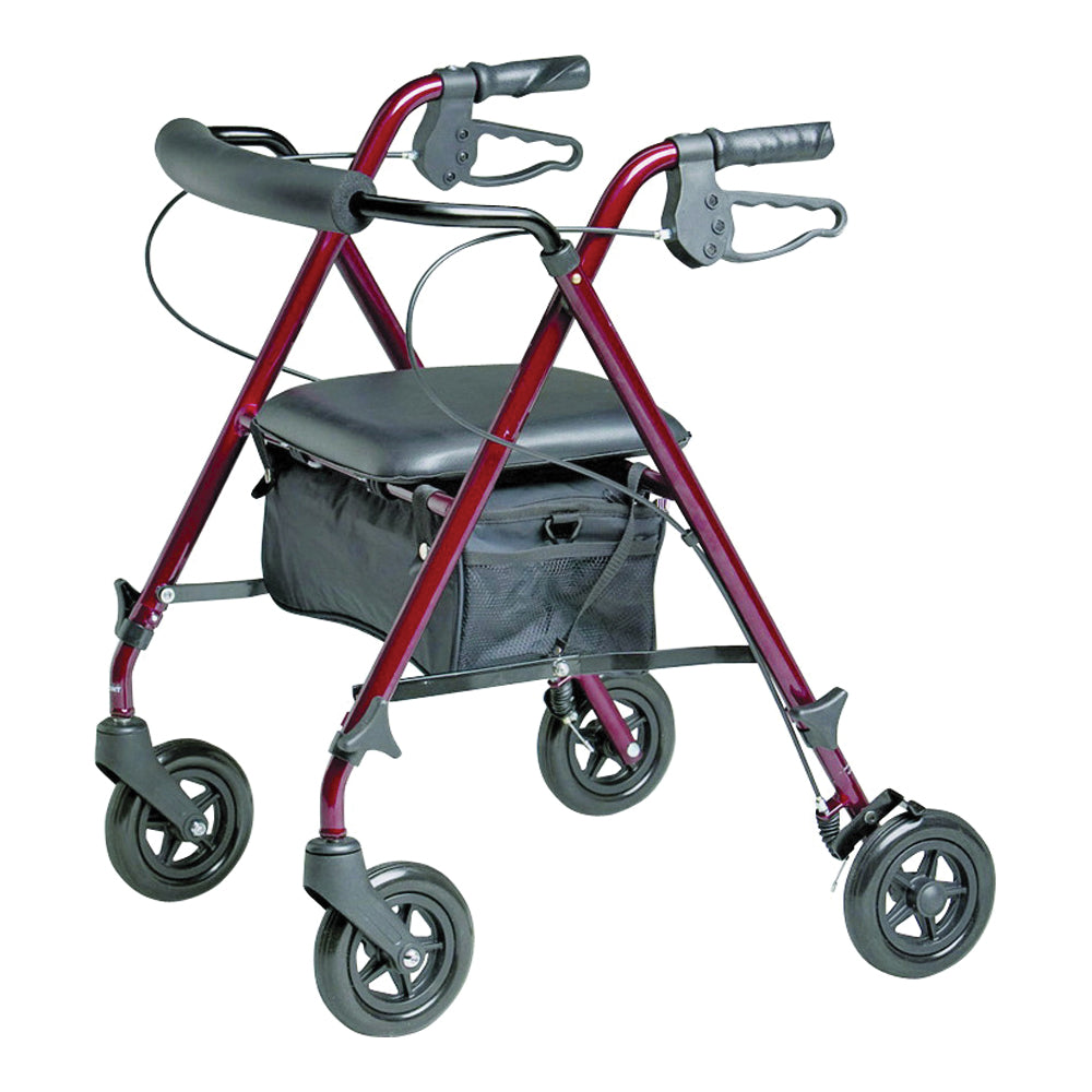 CURAD MDS86825SLR Rollator, 29-1/2 to 36 in H, Burgundy