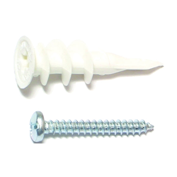 MIDWEST FASTENER 10421 Wall Anchor with Screw, #8 Thread, 1-1/4 in L, Plastic