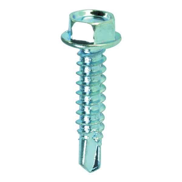 Teks 21328 Screw, #10 Thread, 1 in L, Coarse Thread, Hex Drive, Self-Drilling, Self-Tapping Point, Steel, Zinc, 140 PK