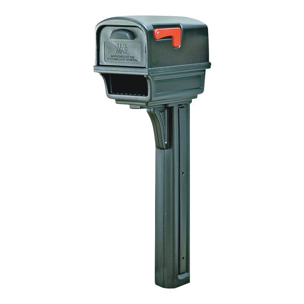 Gibraltar Mailboxes Gentry Series GGC1B0000 Mailbox Post Combo, 1000 cu-in Mailbox, Plastic Mailbox, Plastic Post, Black