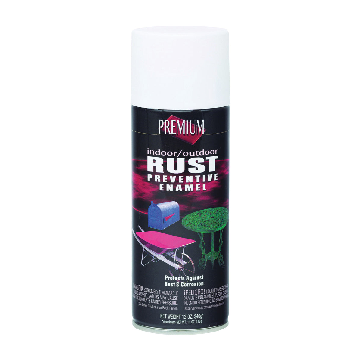 RUST-OLEUM RP1002 Rust-Preventative Spray Paint, Gloss, White, 12 oz, Aerosol Can