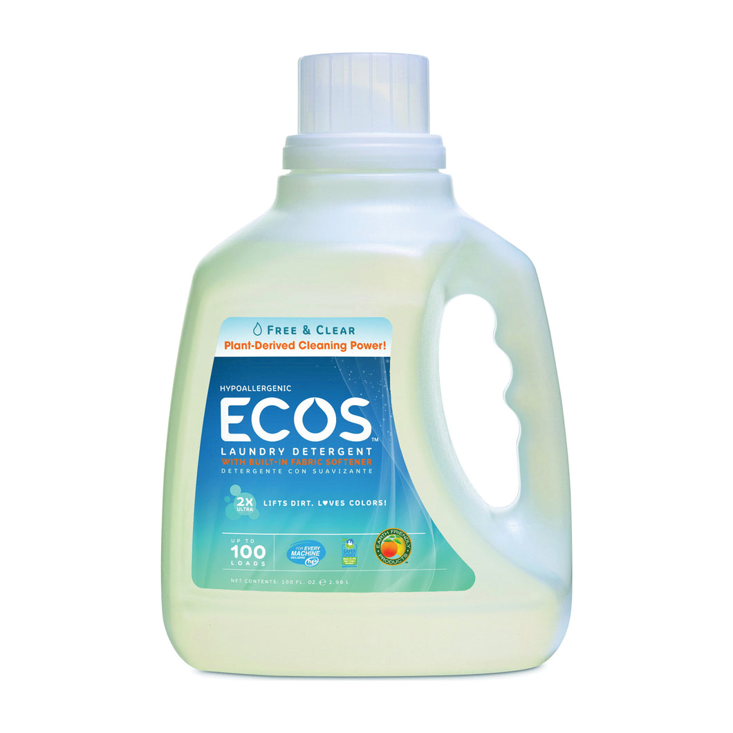 ECOS 9889/04 Laundry Detergent, 100 oz Jug, Liquid, Neutral