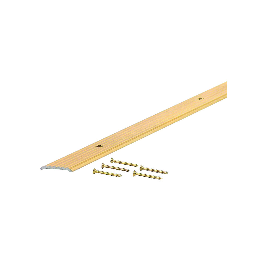 M-D 79046 Seam Binder, 36 in L, 3/4 in W, Fluted Surface, Aluminum, Satin Brass