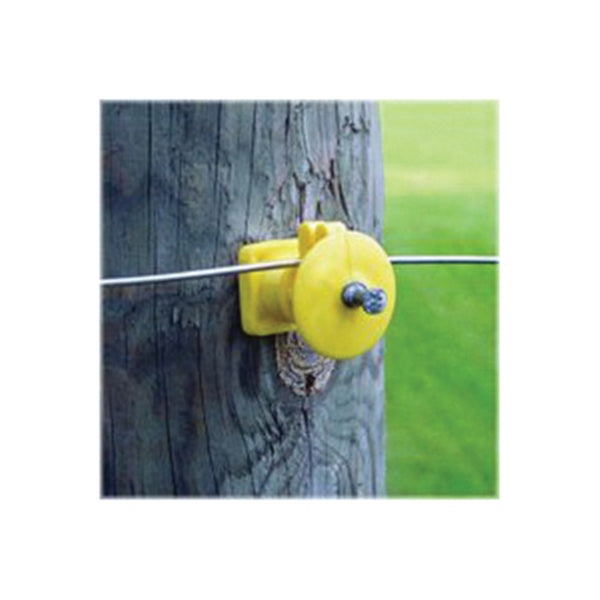 Zareba Fi-Shock IWKNY-FS Economy Insulator with Nails, 9 to 22 ga Fence Wire, Aluminum/Steel, Yellow