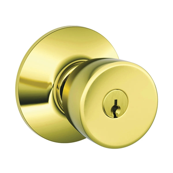 Schlage F51A BEL505KA4 Keyed Entry Knob, Zinc, Brass