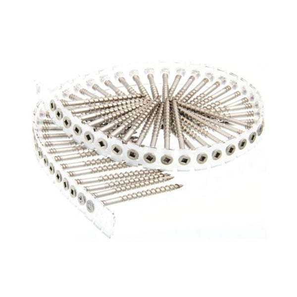 SENCO 08D Series 08D250S Deck Screw, Flat Head, #2 Drive, Stainless Steel, Stainless Steel