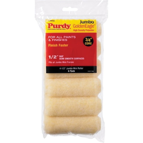 Purdy Golden Eagle 140624023 Roller Cover, 1/2 in Thick Nap, 4-1/2 in L, Polyester Cover