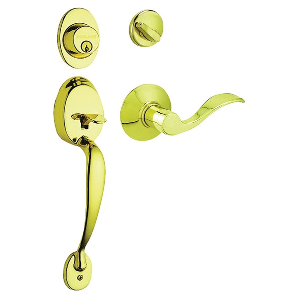 Schlage Plymouth Series F60V PLY/ACC 505 Handleset, 1 Grade, Keyed Different Key, Solid Brass, Brass, C Keyway