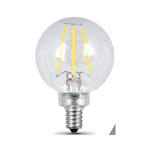 Feit Electric BPG1640/827/LED/2 LED Lamp, 4.5 W, Candelabra E12 Lamp Base, G16-1/2 Lamp, Soft White Light
