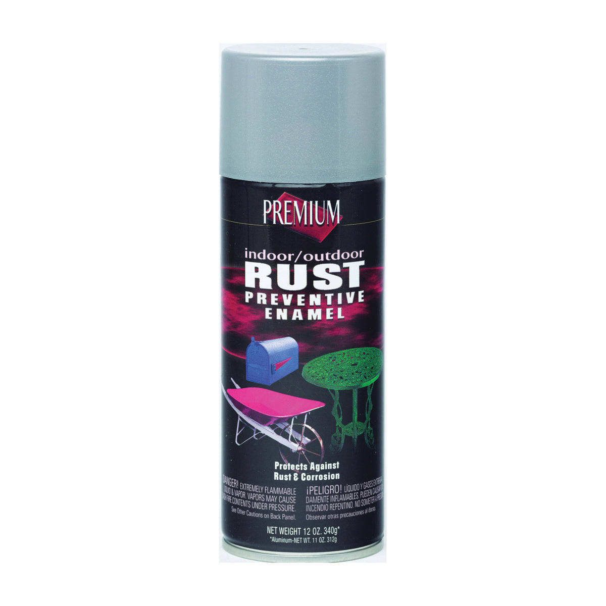 RUST-OLEUM RP1004 Rust-Preventative Spray Paint, Aluminum, 12 oz, Aerosol Can