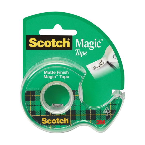 Scotch Magic 105 Office Tape, 300 in L, 3/4 in W, Plastic Backing