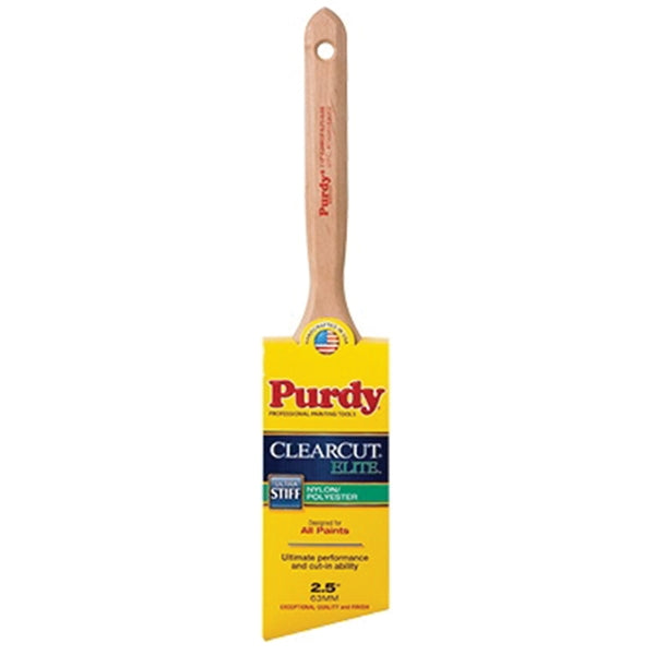 Purdy Clearcut Elite 144152825 Trim Brush, 2-1/2 in W, Nylon/Polyester Bristle, Fluted Handle