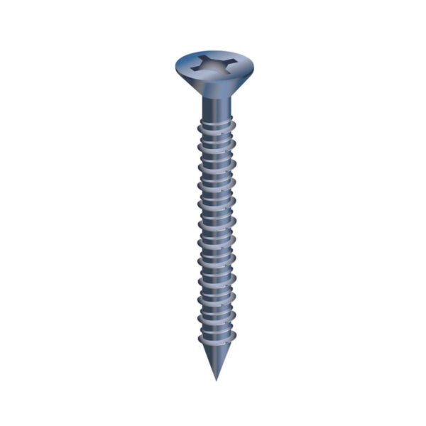 COBRA ANCHORS 632J Screw, 1/4 in Thread, 2-1/4 in L, Flat Head, Phillips, Robertson Drive, Steel, Fluorocarbon-Coated