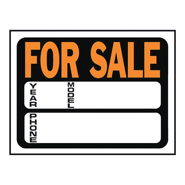 HY-KO Hy-Glo Series 3031 Identification Sign, For Sale, Fluorescent Orange Legend, Plastic