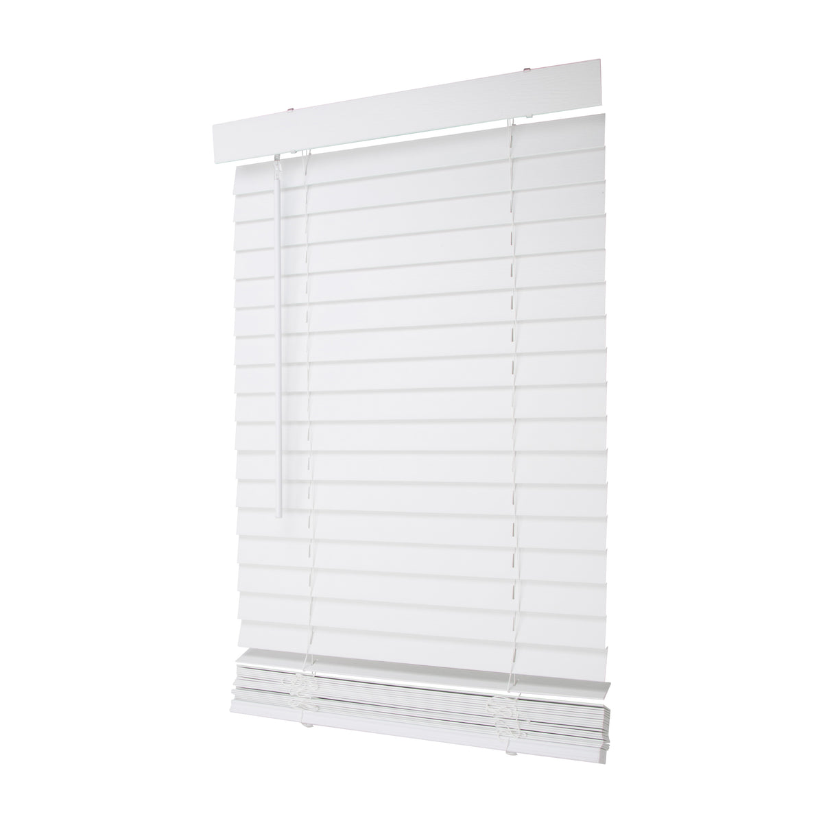 Simple Spaces FWMB-8 Blind, 64 in L, 23 in W, Faux Wood, White