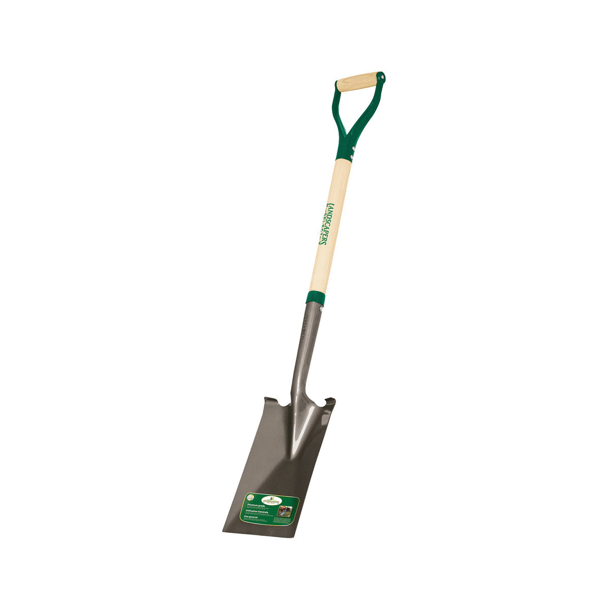 Landscapers Select 34595 Garden Spade Shovel, 7 in W Blade, Steel Blade, Wood Handle, D-Shaped Handle, 30 in L Handle