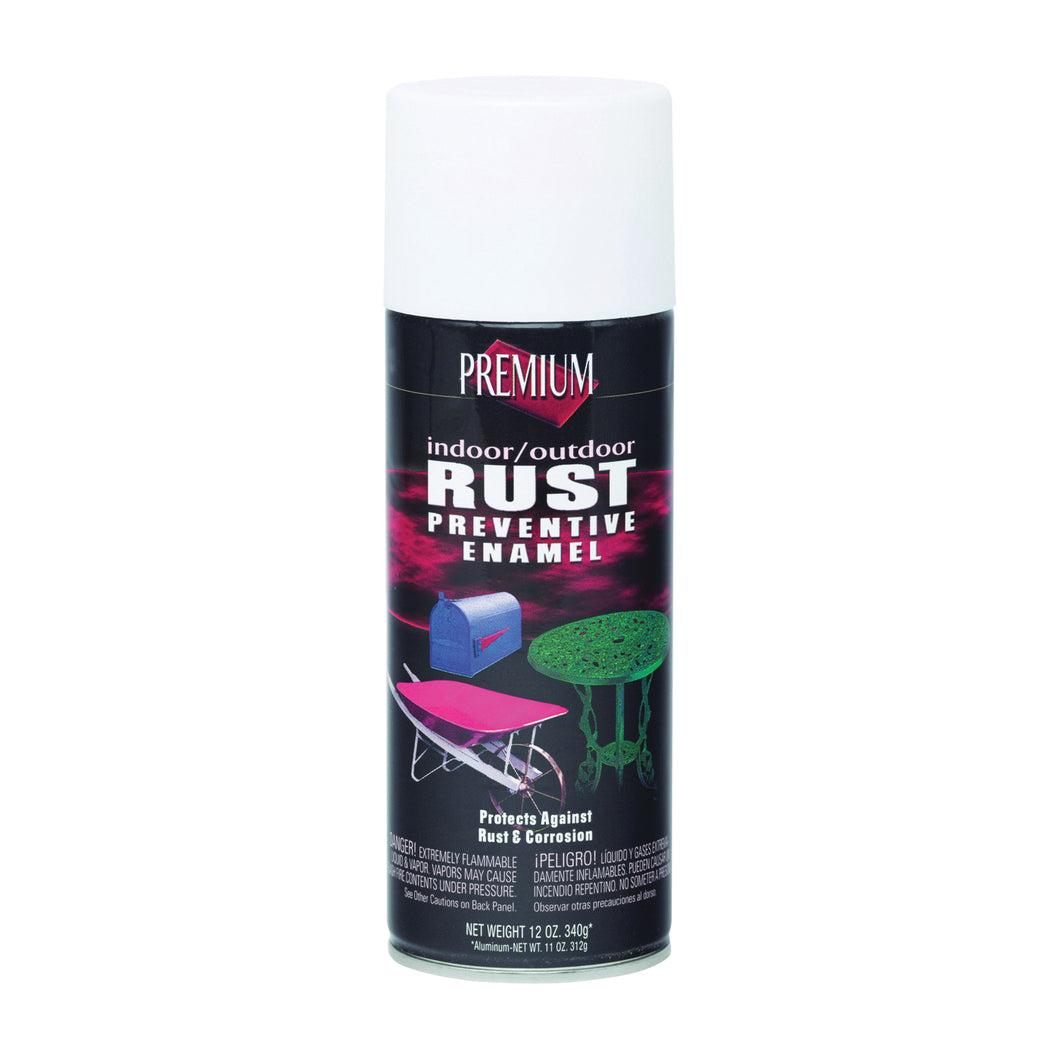 RUST-OLEUM RP1006 Rust-Preventative Spray Paint, Flat, White, 12 oz, Aerosol Can