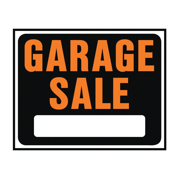 HY-KO Hy-Glo Series SP-110 Jumbo Identification Sign, Garage Sale, Fluorescent Orange Legend, Plastic