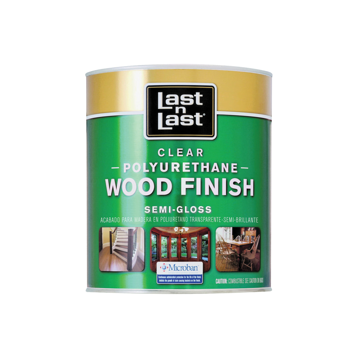 Last n Last 53204 Polyurethane Wood Finish, Semi-Gloss, Liquid, Clear, 1 qt, Can