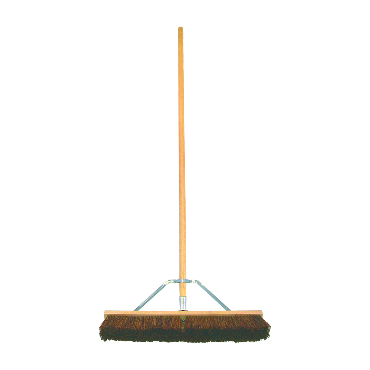 BIRDWELL 5024-4 Contractor Push Broom, 3 in L Trim, Natural Palmyra Fiber Bristle, Hardwood Handle