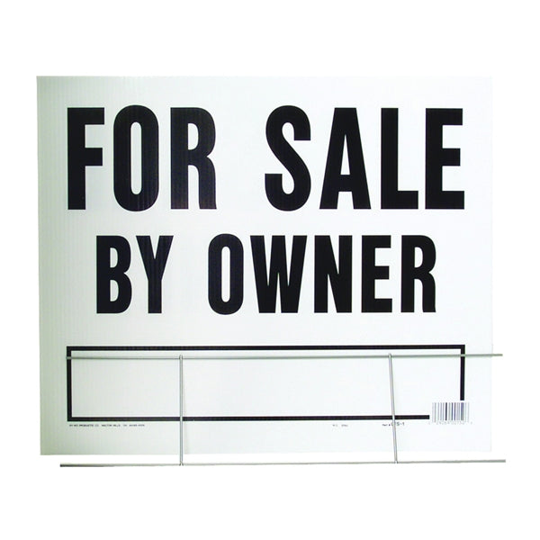 HY-KO LFS-1 Lawn Sign, For Sale By Owner, Black Legend, Plastic, 24 in W x 19 in H Dimensions