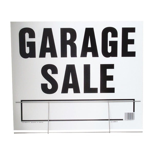 HY-KO LGS-2 Lawn Sign, Garage Sale, Black Legend, Plastic, 24 in W x 19 in H Dimensions