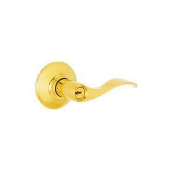 Schlage Accent Series F51A ACC 505 Entry Lever Lockset, Brass, Brass