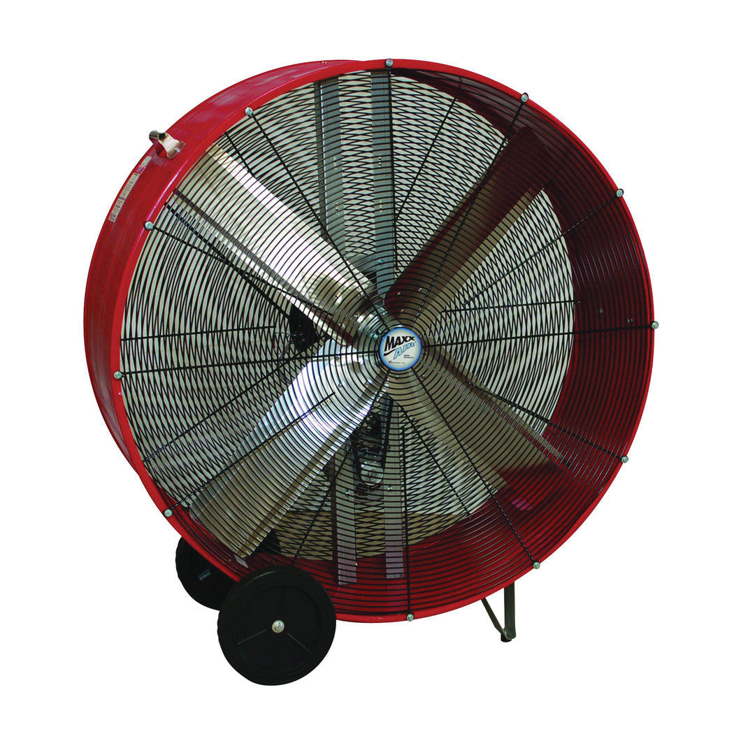 MaxxAir BF48BDRED/GLV Portable Barrel Fan, 120 V, 2-Speed, 10,100 to 18,000 cfm Air, Red