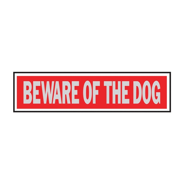 HY-KO 441 Princess Sign, Rectangular, BEWARE OF THE DOG, Silver Legend, Red Background, Aluminum