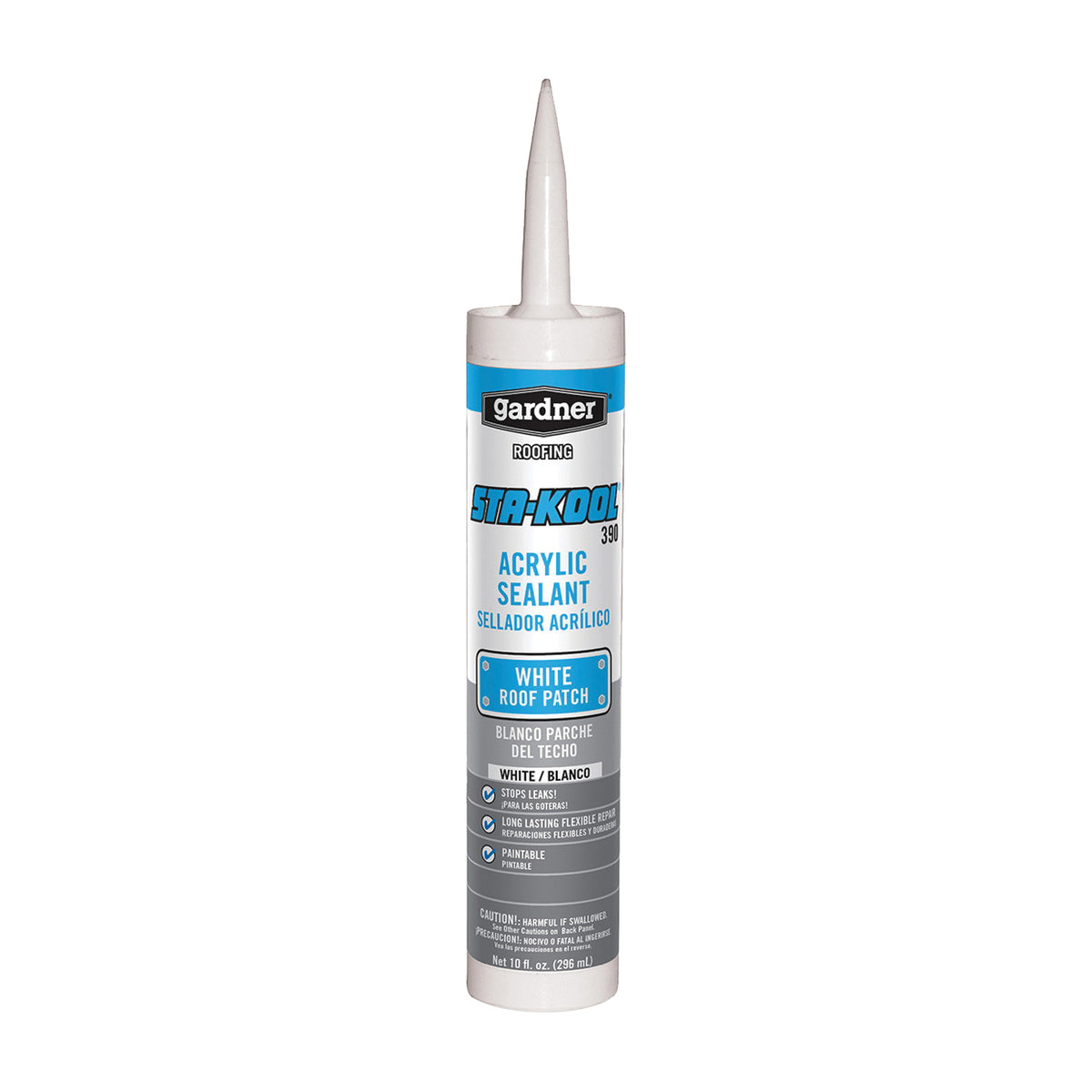 Gardner STA-KOOL 390 Series SK-3909 Acrylic Sealant, White, Liquid, 10 fl-oz