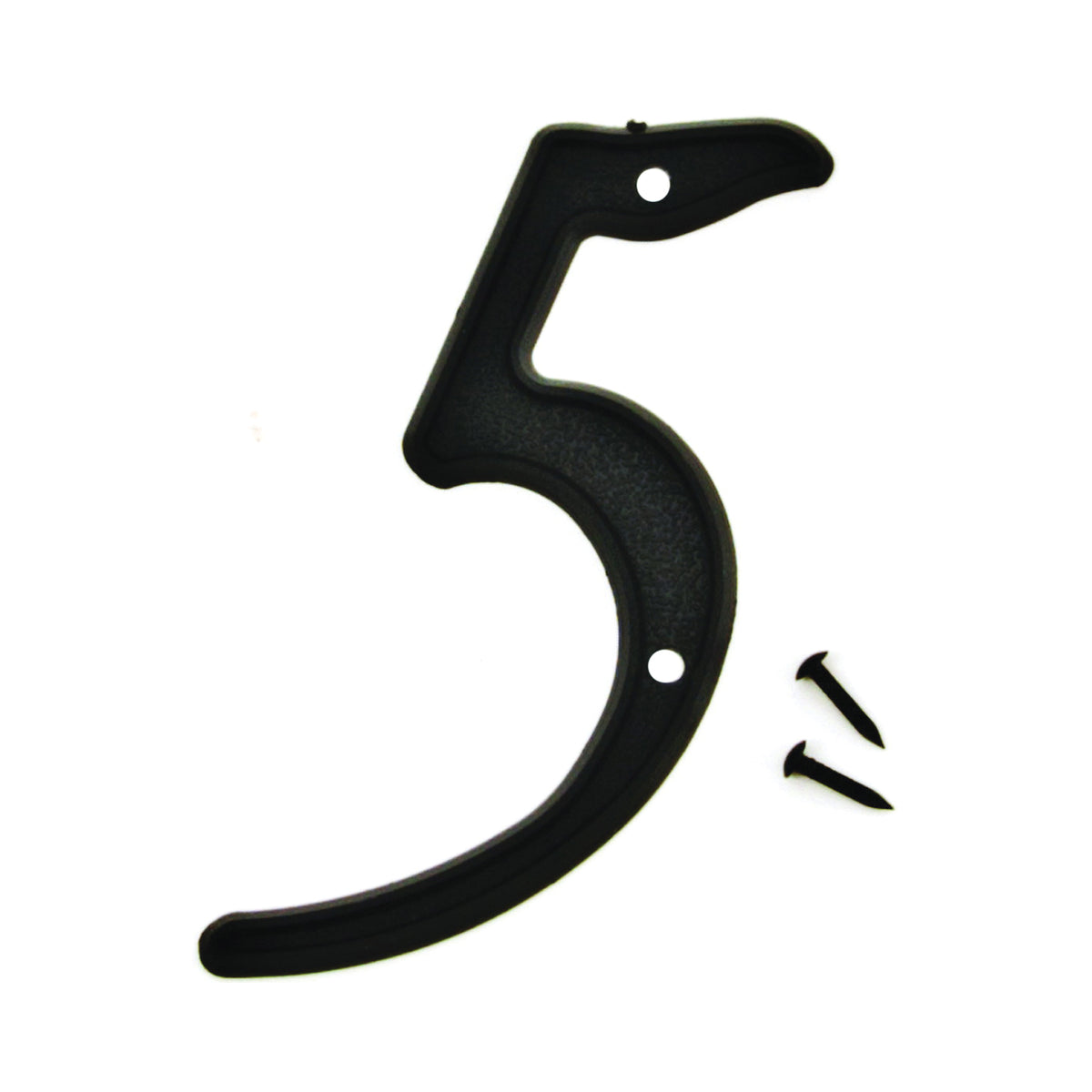HY-KO PN-29/5 House Number, Character: 5, 4 in H Character, Black Character, Plastic