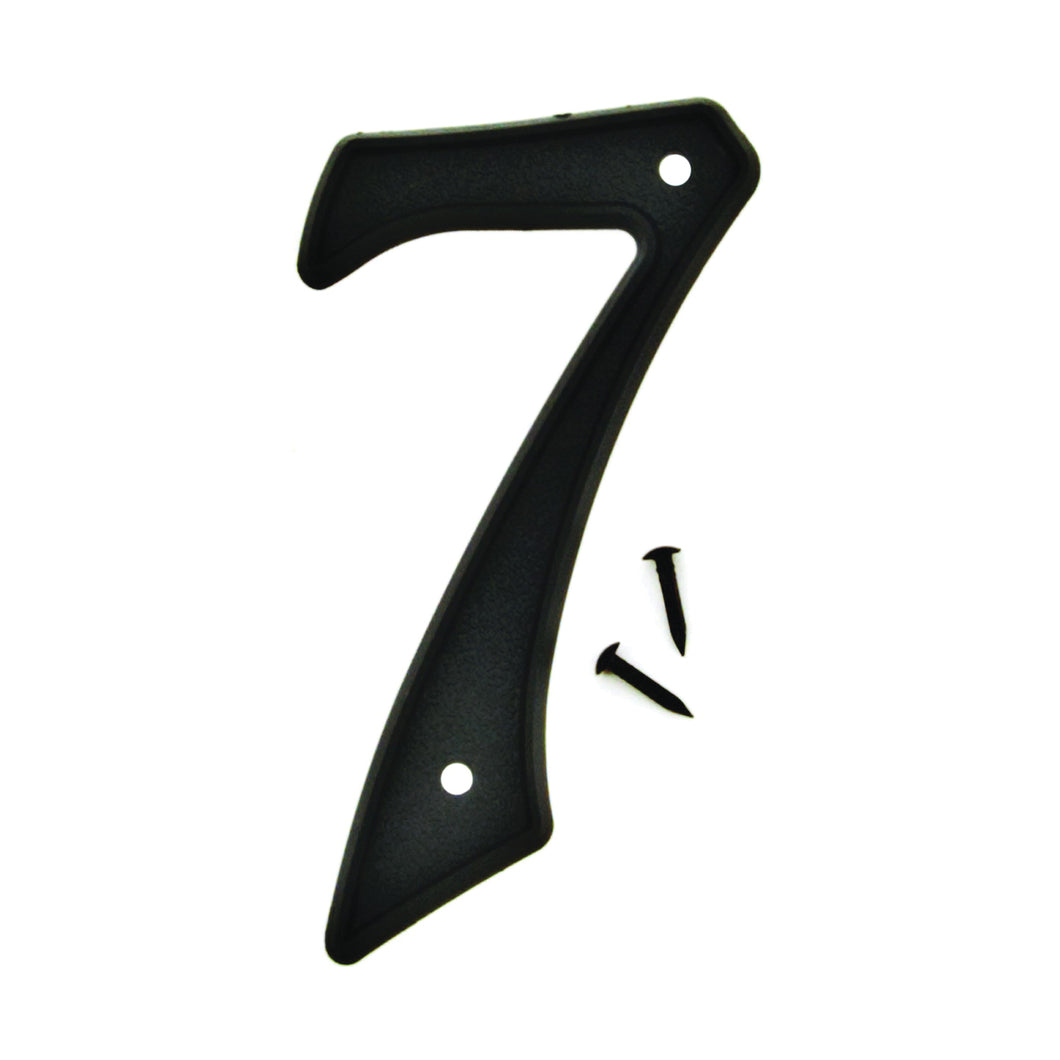 HY-KO PN-29/7 House Number, Character: 7, 4 in H Character, Black Character, Plastic