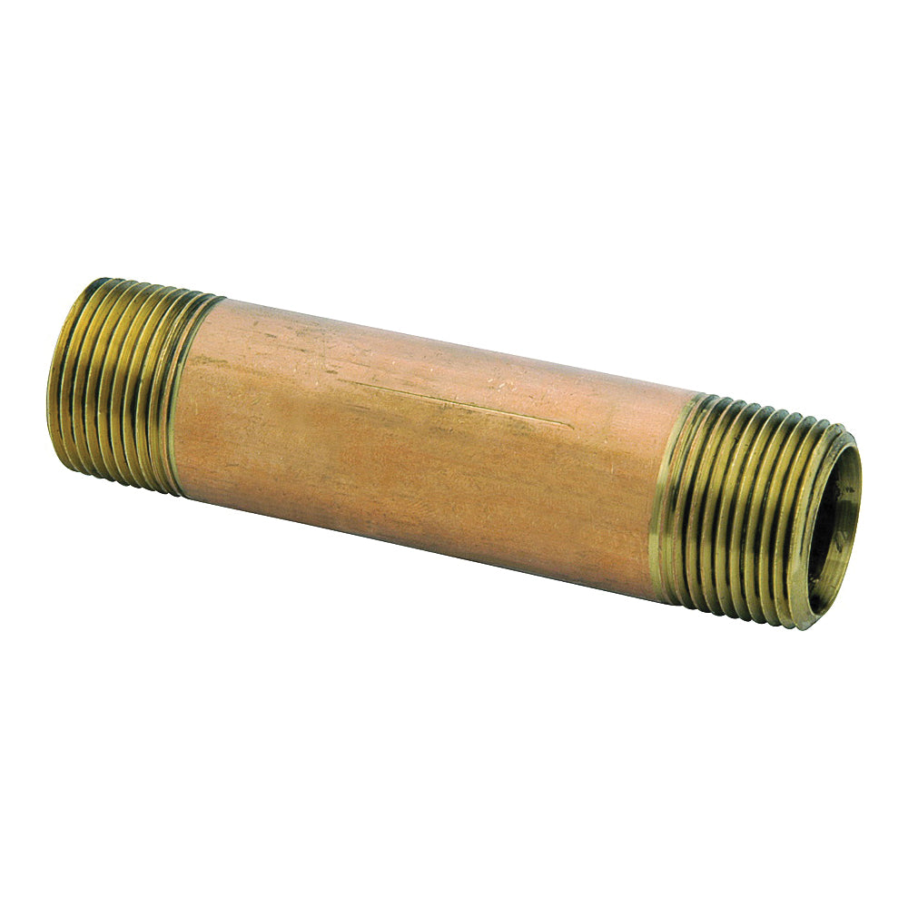 Anderson Metals 38300-0845 Pipe Nipple, 1/2 in, NPT, Brass, 900 psi Pressure, 4-1/2 in L