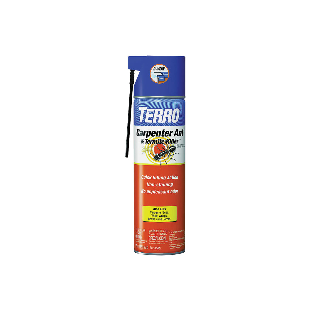 TERRO T1900-6 Ant and Termite Killer, Liquid, Spray Application, 16 oz Aerosol Can