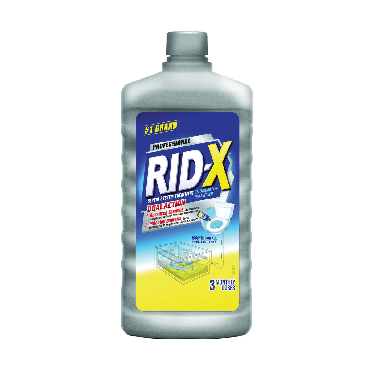 RID-X 1920089447 Septic System Treatment, Liquid, Blue/Green, Soap, 24 oz Bottle