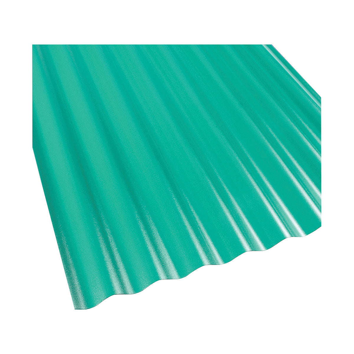 Suntop 108976 Corrugated Roofing Panel, 8 ft L, 26 in W, 0.063 Thick Material, PVC, Rain forest Green