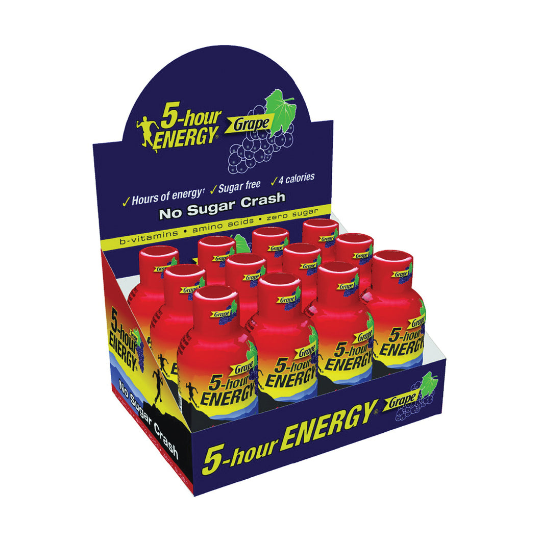 5-hour ENERGY 218123 Sugar-Free Energy Drink, Liquid, Grape Flavor, 1.93 oz Bottle