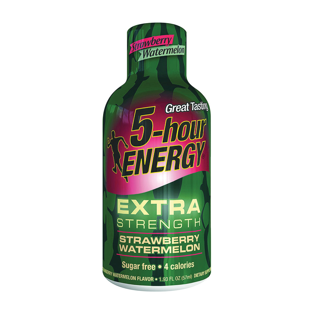 5-hour ENERGY 748125 Sugar-Free Energy Drink, Liquid, Strawberry, Watermelon Flavor, 1.93 oz Bottle