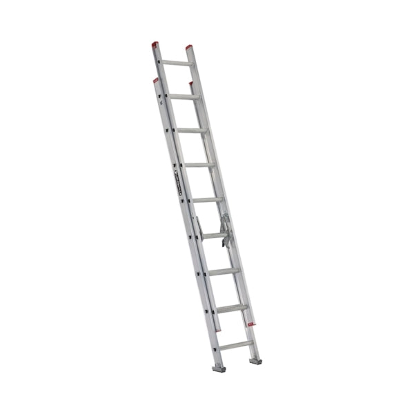 Louisville L-2324-16 Extension Ladder, 193 in H Reach, 200 lb, 1-1/2 in D Step, Aluminum