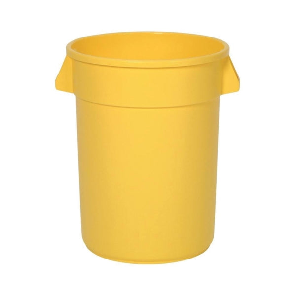 CONTINENTAL COMMERCIAL 3200YW Trash Receptacle, 32 gal Capacity, Plastic, Yellow