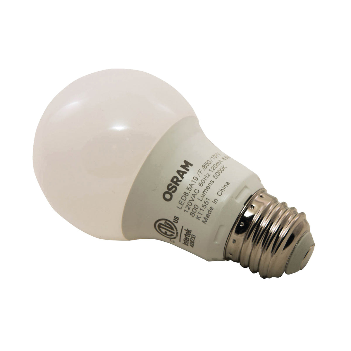 Sylvania 79282 LED Bulb, General Purpose, A19 Lamp, 60 W Equivalent, E26 Lamp Base, Frosted, Bright White Light